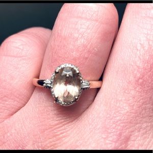 ROSE GOLD Morganite & Diamond Oval Ring